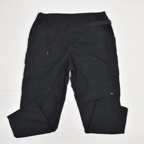 5.11 Tactical Men's Cargo Pants Cotton Blend Black Size 42x30 Stained Taclite - Picture 3 of 8